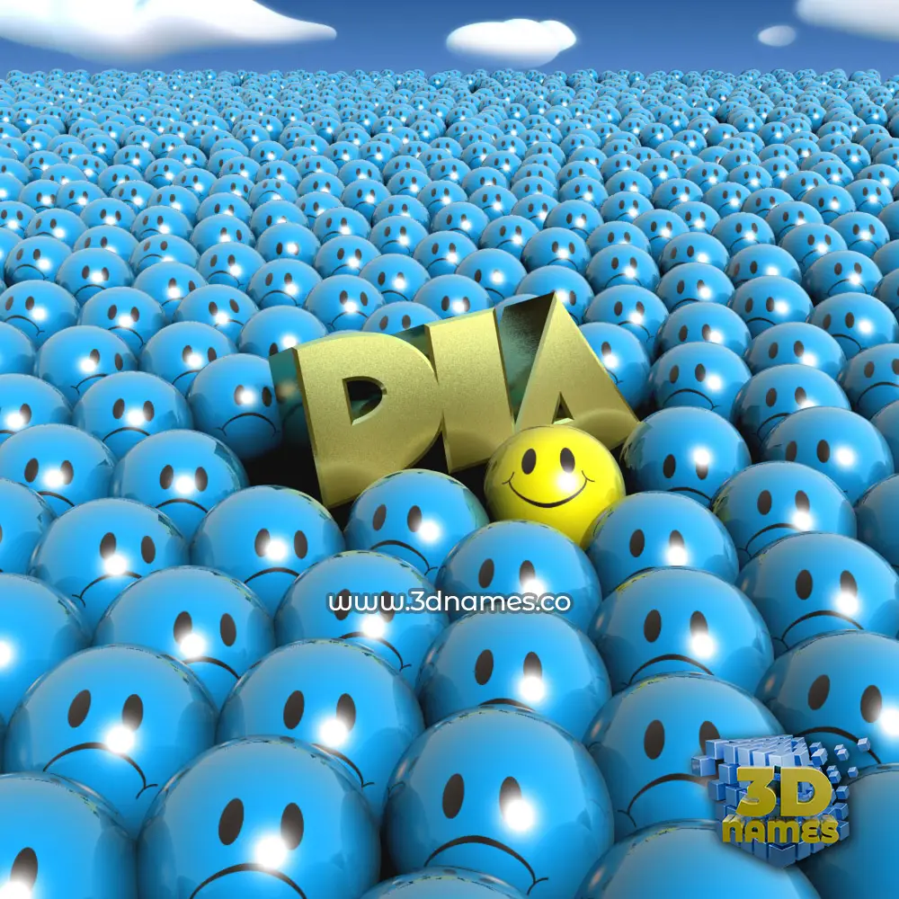 dia in Special Smileys style - 3D name wallpaper