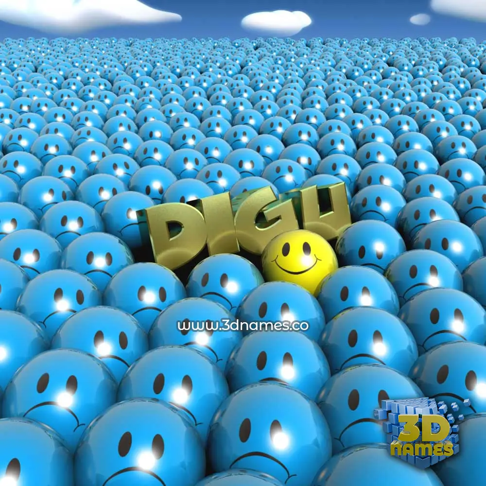 digu in Special Smileys style - 3D name wallpaper