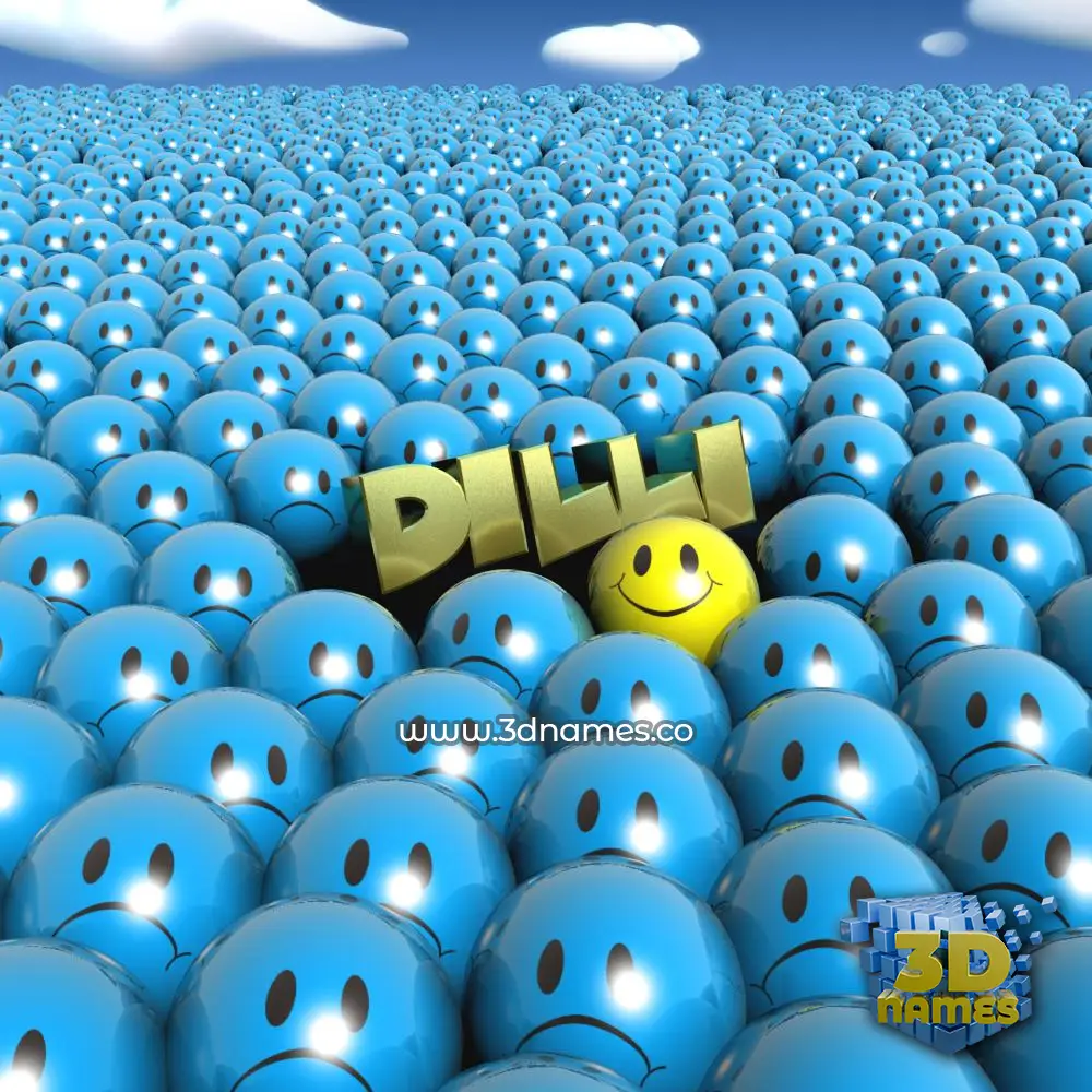 dilli in Special Smileys style - 3D name wallpaper