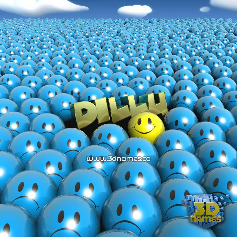 dillu in Special Smileys style - 3D name wallpaper