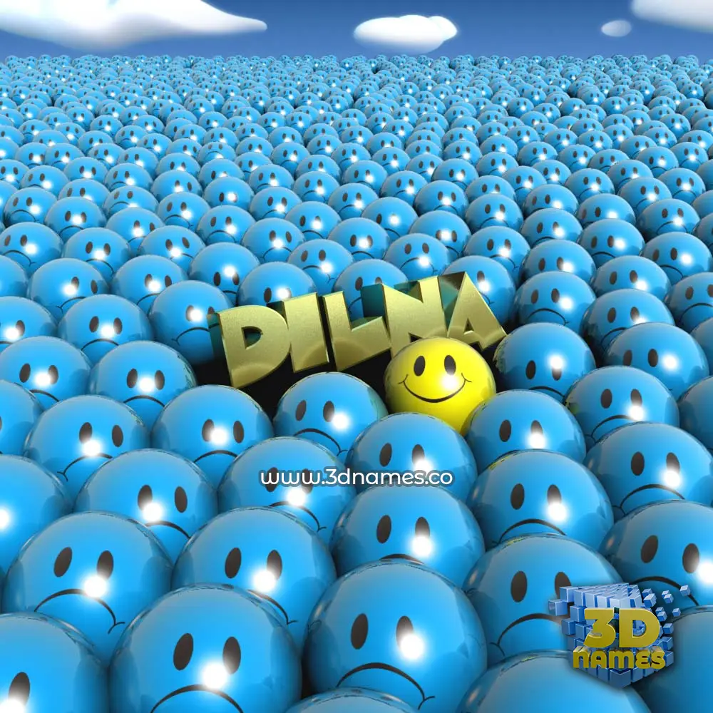dilna in Special Smileys style - 3D name wallpaper