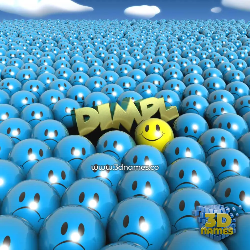 dimpl in Special Smileys style - 3D name wallpaper