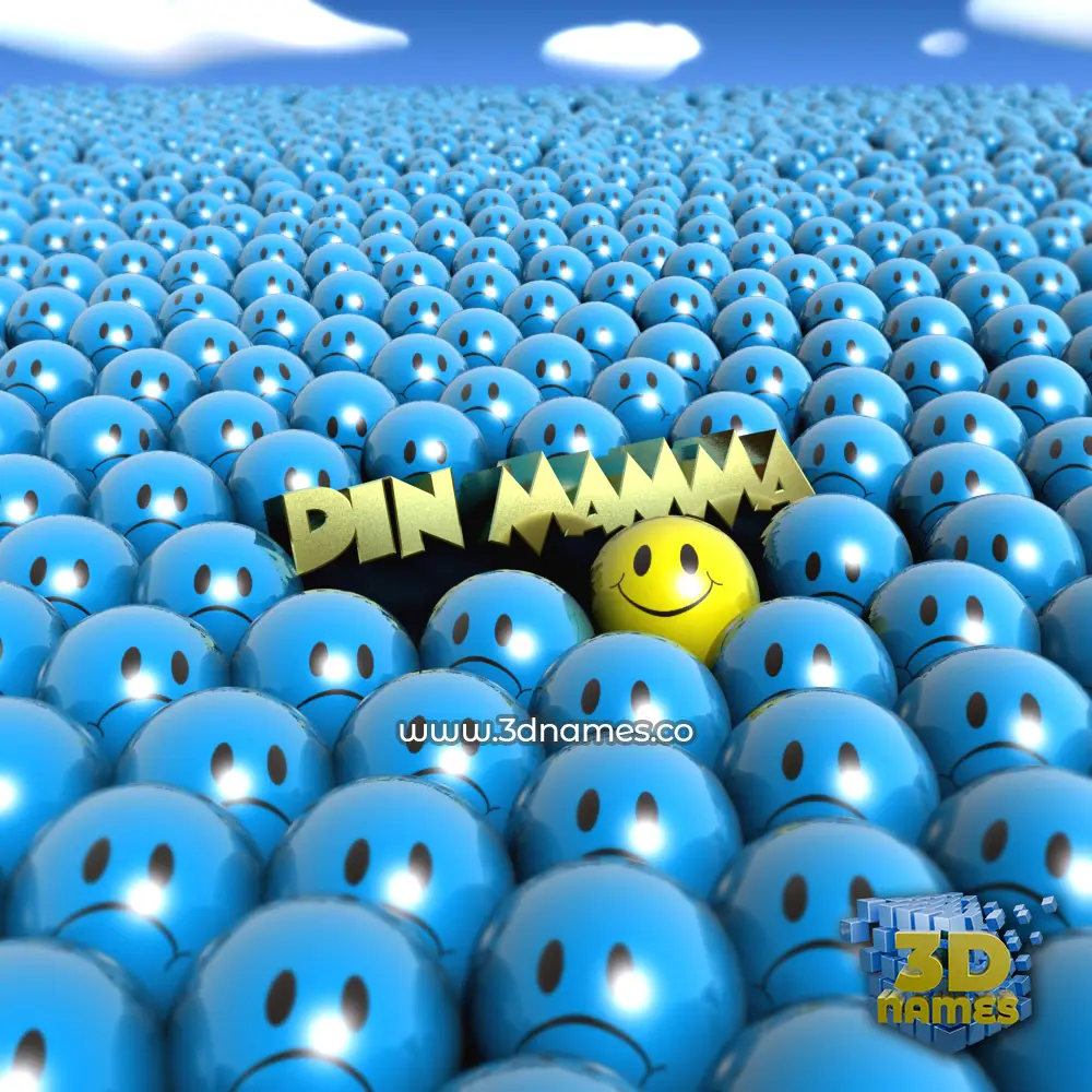din mamma in Special Smileys style - 3D name wallpaper