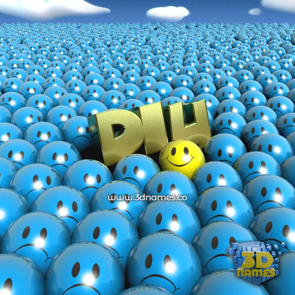 diu in Special Smileys style - 3D name wallpaper