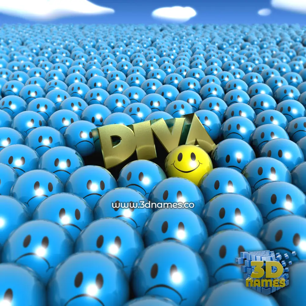 diva in Special Smileys style - 3D name wallpaper