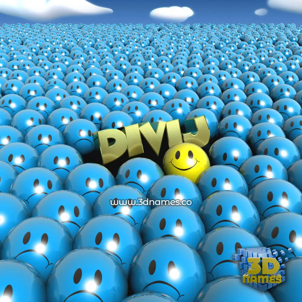 divij in Special Smileys style - 3D name wallpaper