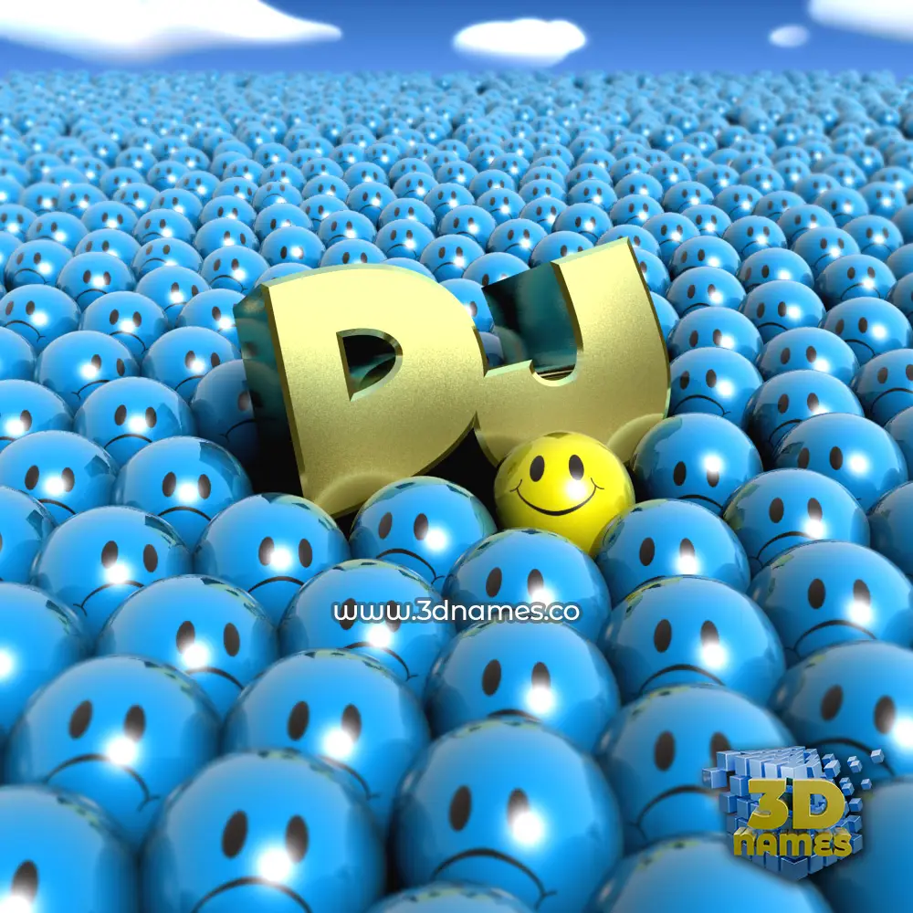 dj in Special Smileys style - 3D name wallpaper
