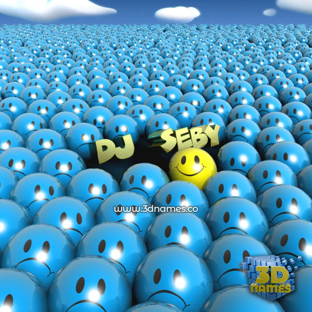dj   seby in Special Smileys style - 3D name wallpaper