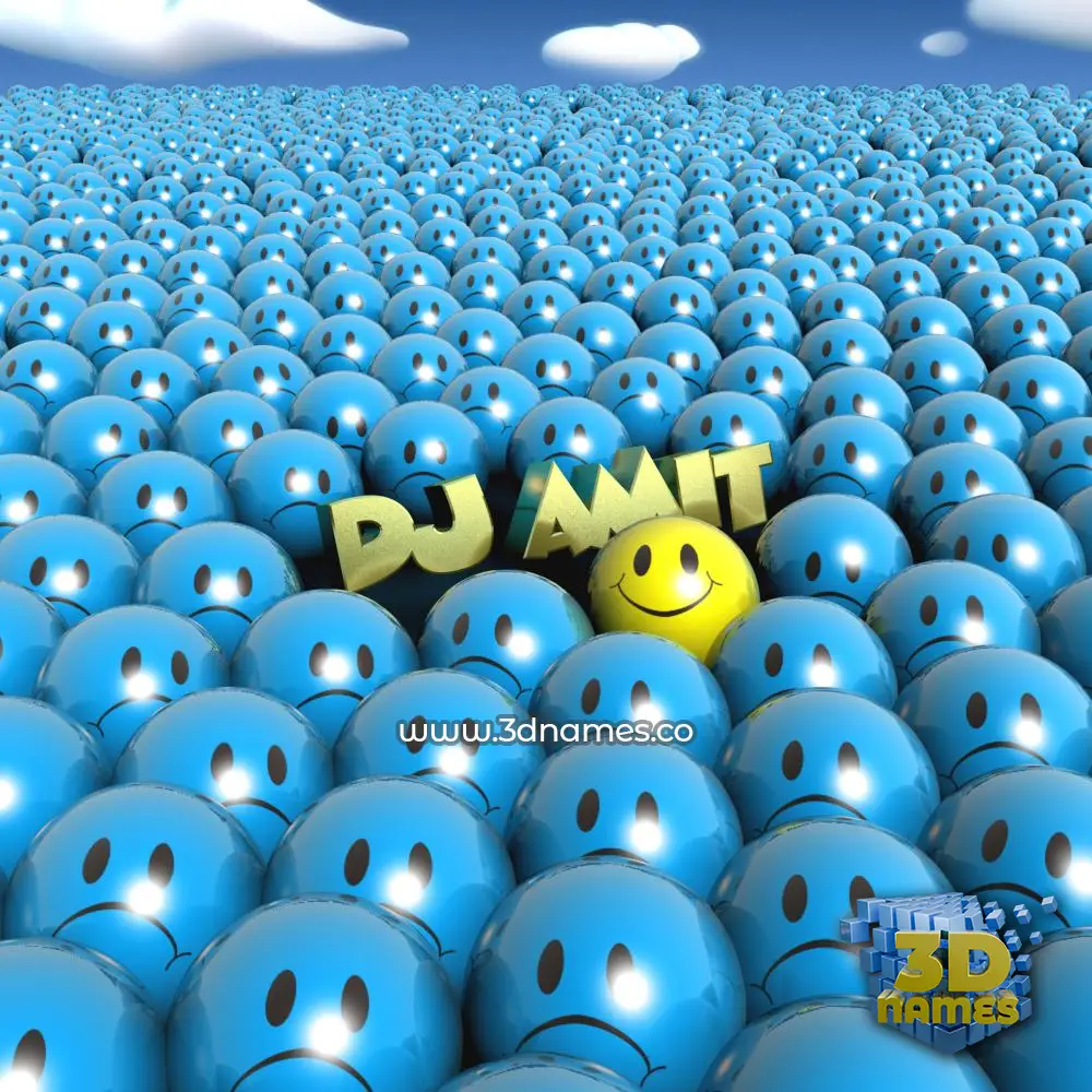 dj amit in Special Smileys style - 3D name wallpaper