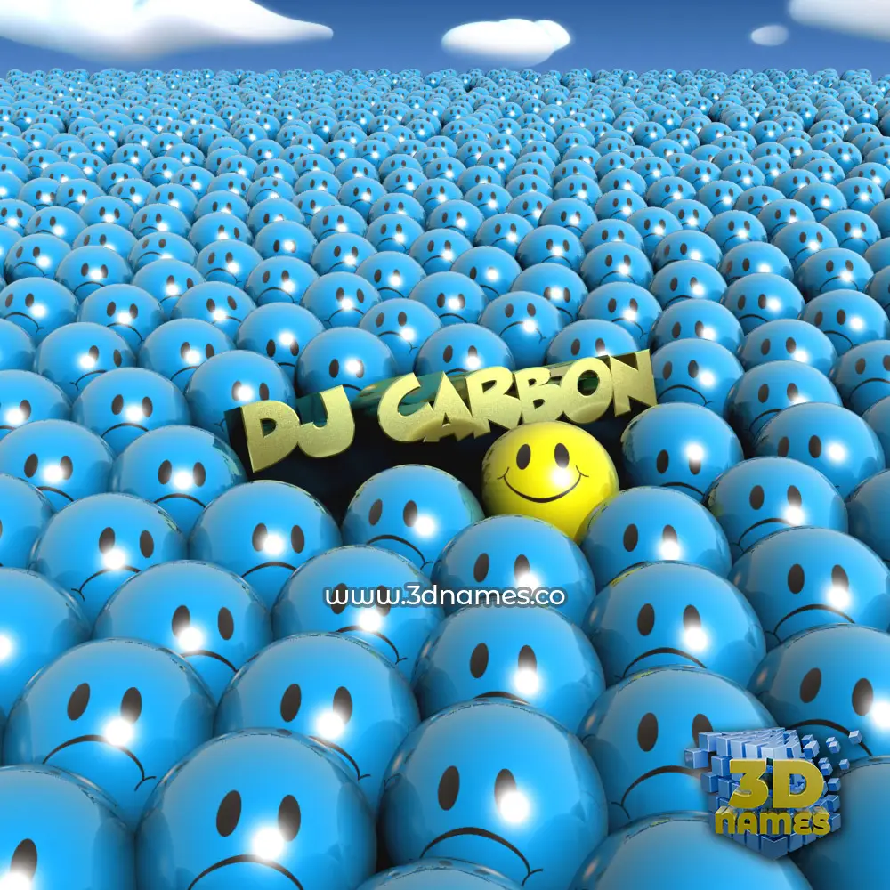 dj carbon in Special Smileys style - 3D name wallpaper
