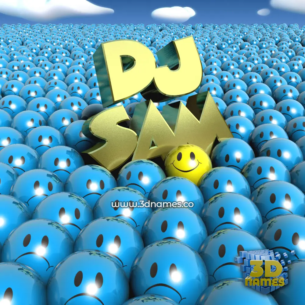 dj sam in Special Smileys style - 3D name wallpaper