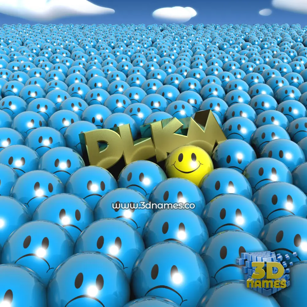 dlkm in Special Smileys style - 3D name wallpaper