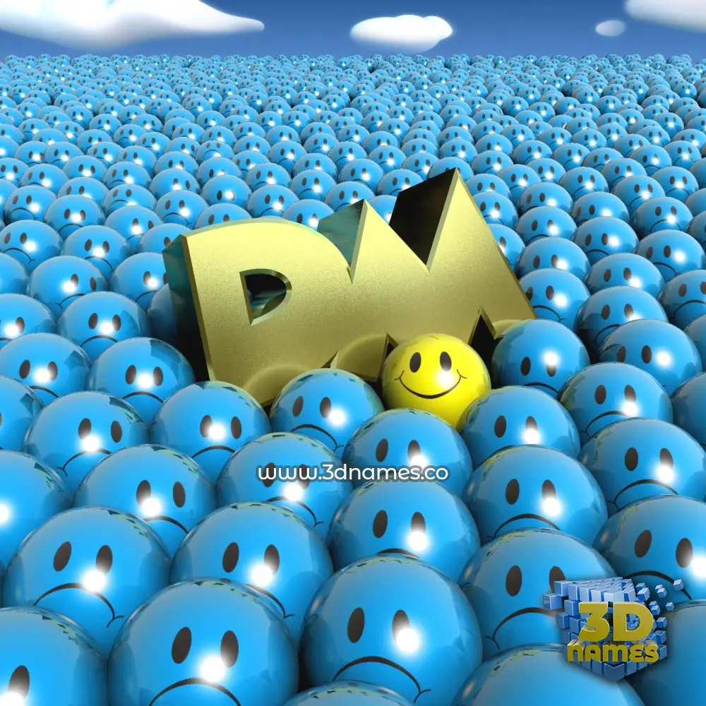 dm in Special Smileys style - 3D name wallpaper