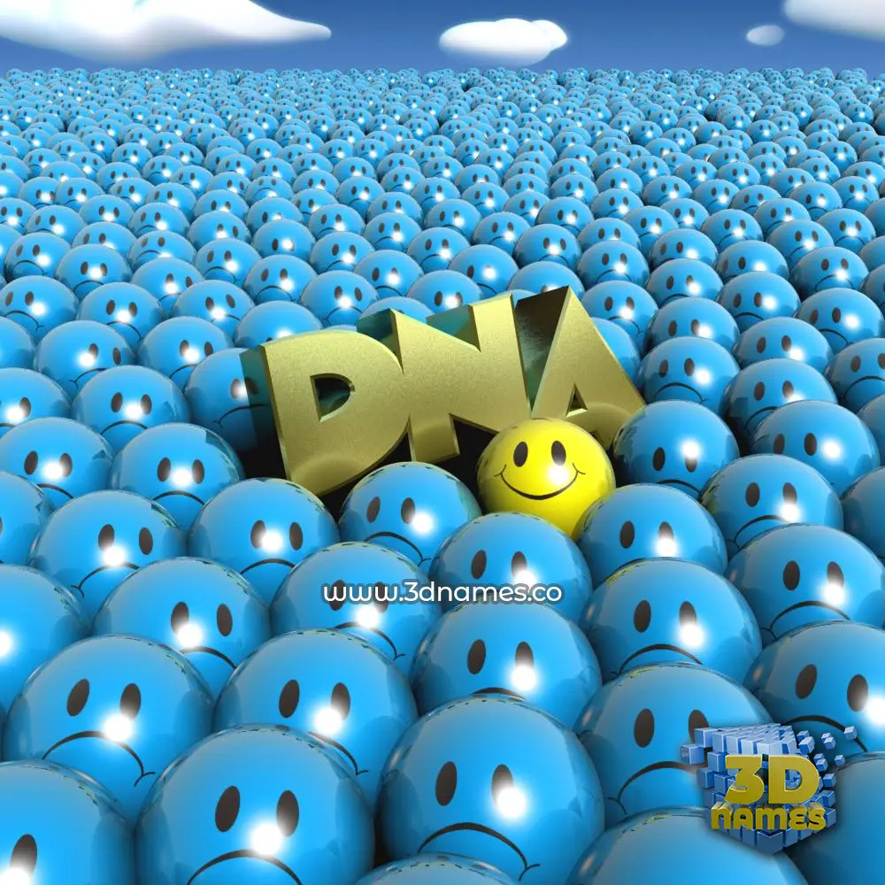 dna in Special Smileys style - 3D name wallpaper