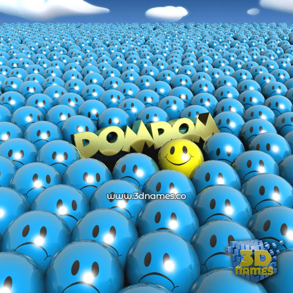 domdom in Special Smileys style - 3D name wallpaper