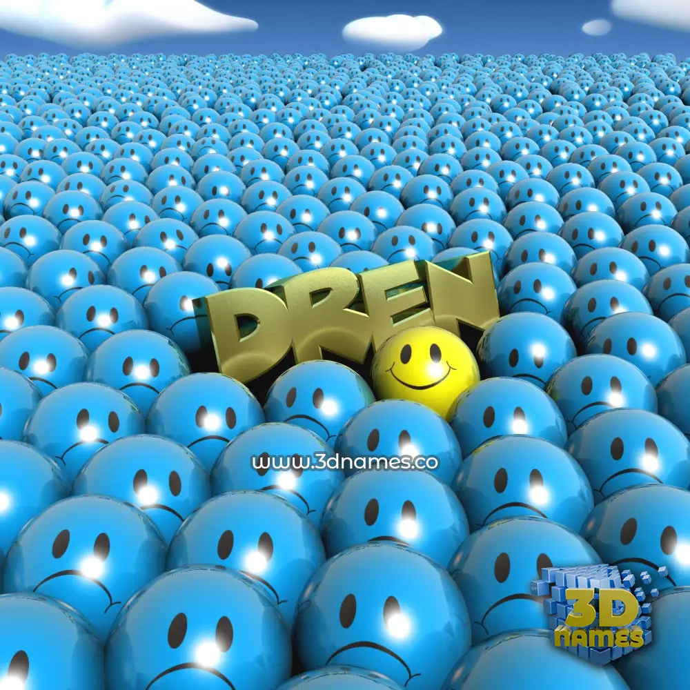 dren in Special Smileys style - 3D name wallpaper