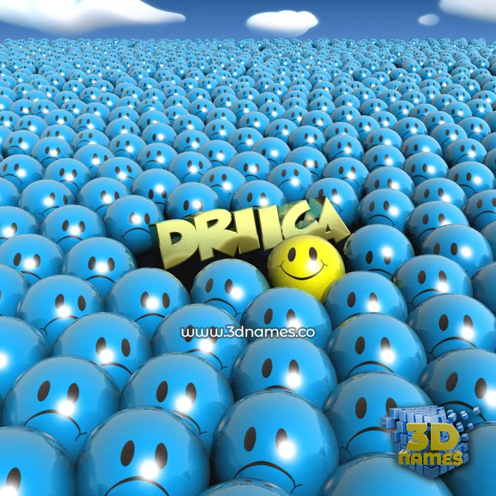 driica in Special Smileys style - 3D name wallpaper