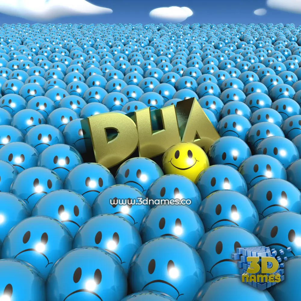 dua in Special Smileys style - 3D name wallpaper