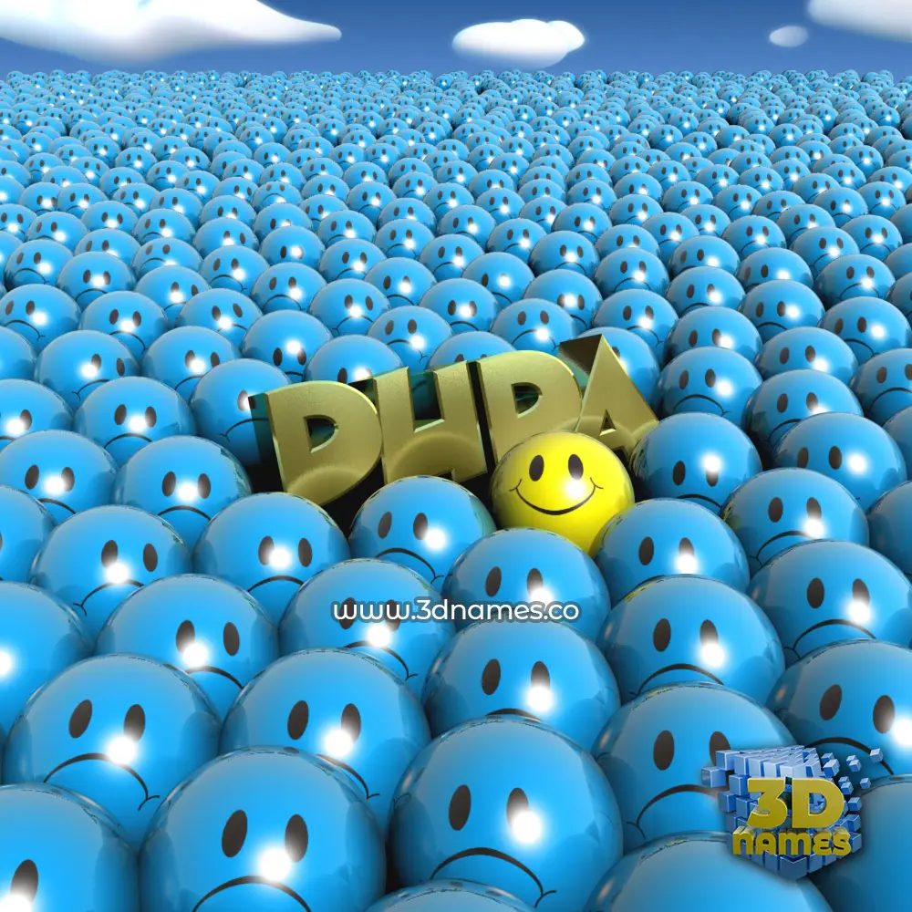 duda in Special Smileys style - 3D name wallpaper