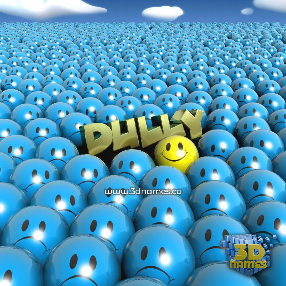 dully in Special Smileys style - 3D name wallpaper