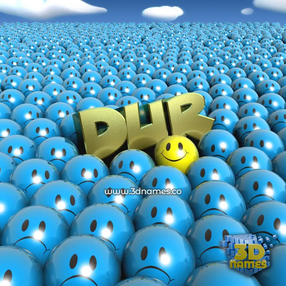 dur in Special Smileys style - 3D name wallpaper