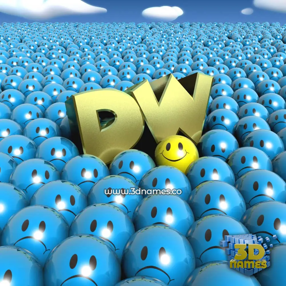 dw in Special Smileys style - 3D name wallpaper