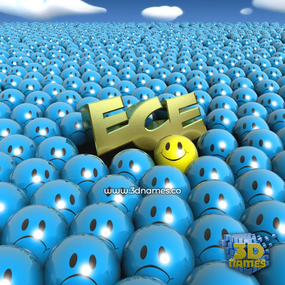 ece in Special Smileys style - 3D name wallpaper