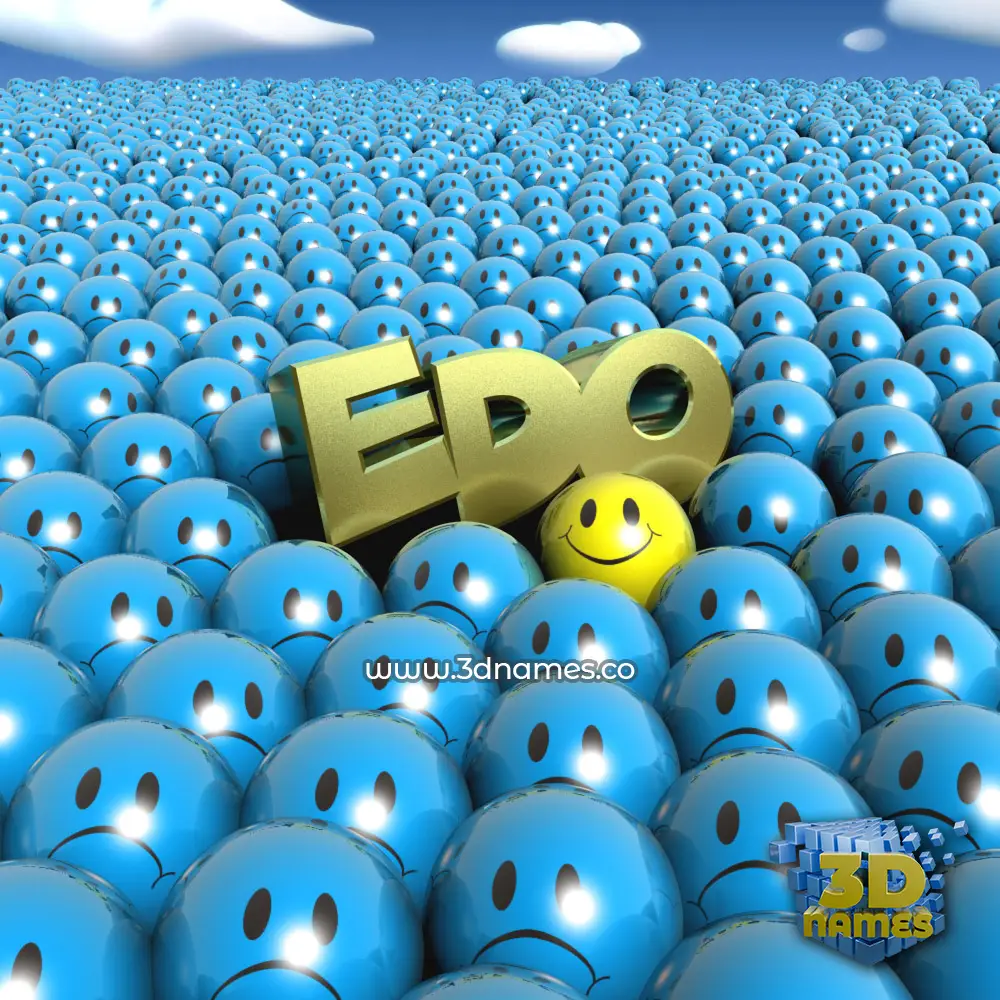 edo in Special Smileys style - 3D name wallpaper