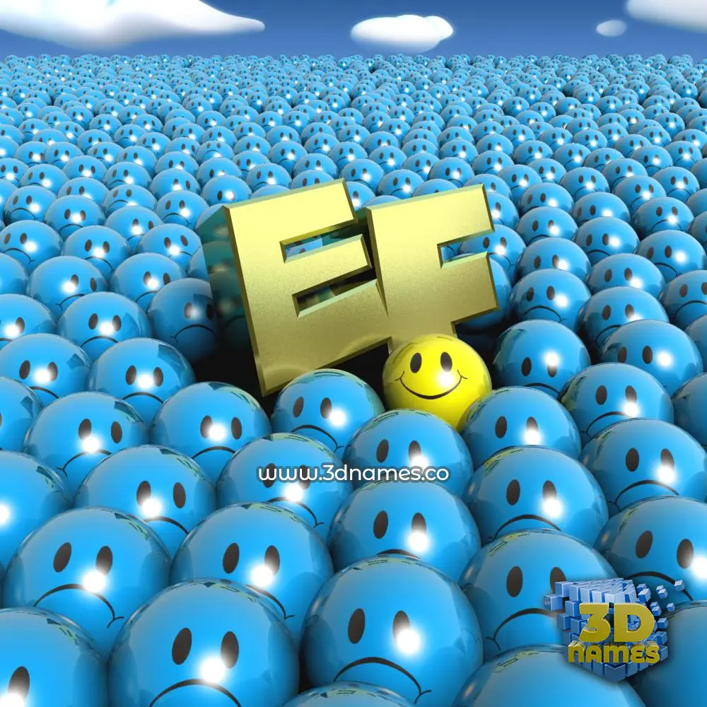 ef in Special Smileys style - 3D name wallpaper