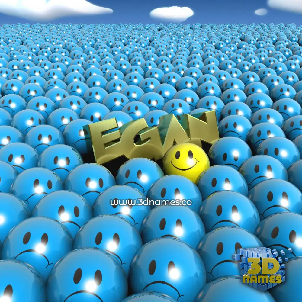egan in Special Smileys style - 3D name wallpaper