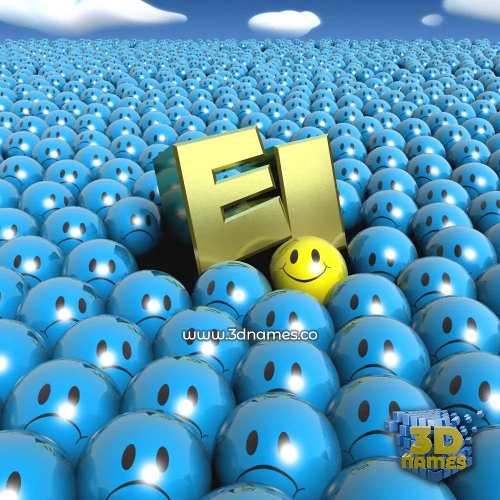 ei in Special Smileys style - 3D name wallpaper