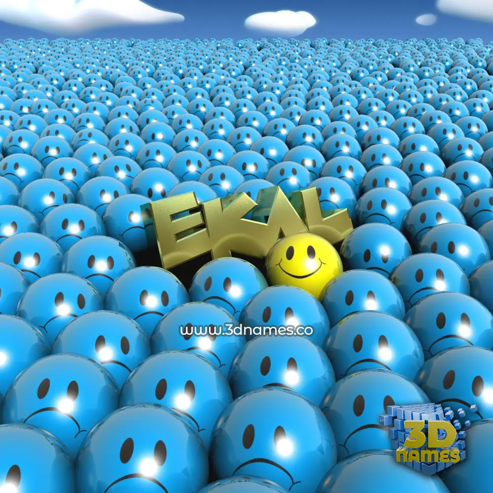 ekal in Special Smileys style - 3D name wallpaper