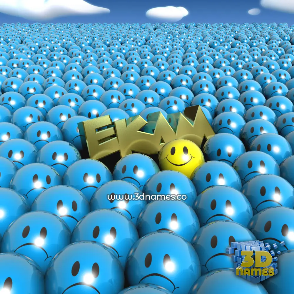 ekam in Special Smileys style - 3D name wallpaper