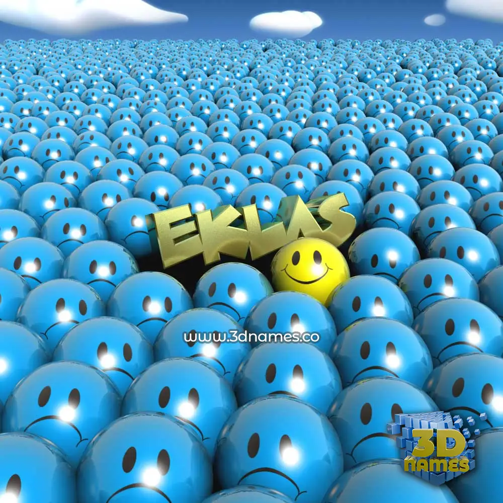 eklas in Special Smileys style - 3D name wallpaper