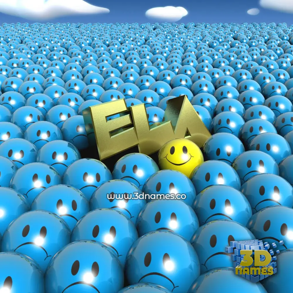 ela in Special Smileys style - 3D name wallpaper