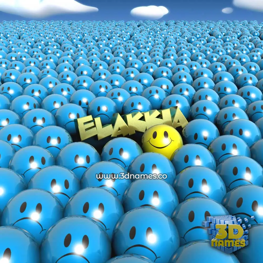 elakkia in Special Smileys style - 3D name wallpaper
