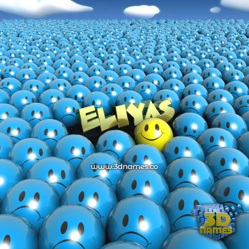 eliyas in Special Smileys style - 3D name wallpaper