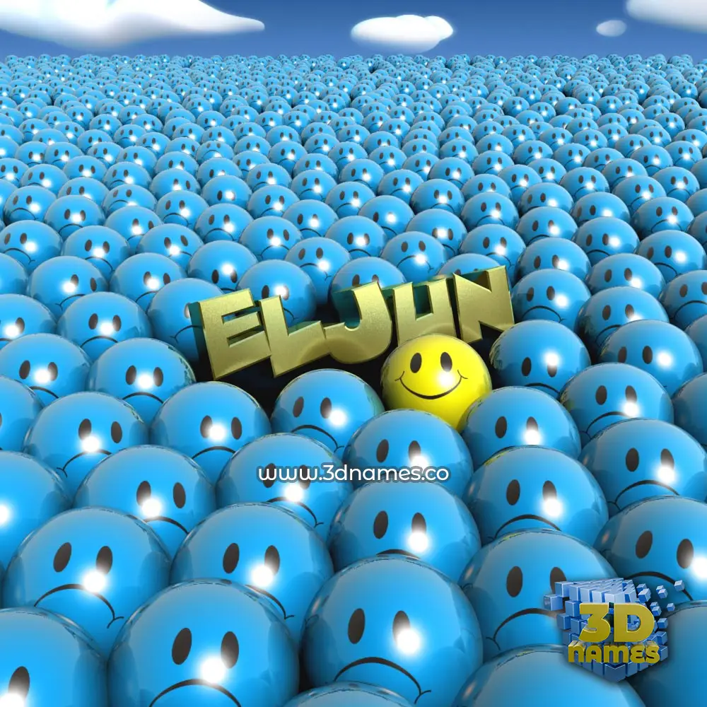 eljun in Special Smileys style - 3D name wallpaper