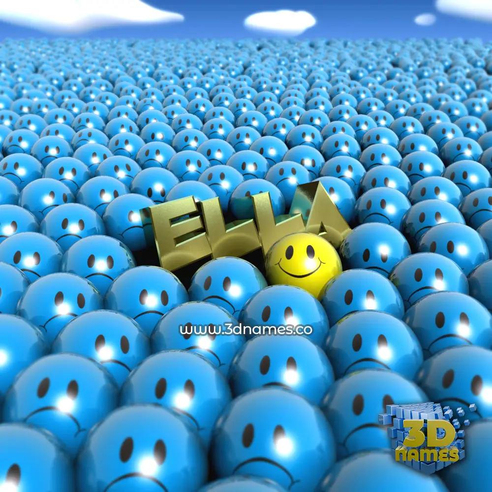 ella in Special Smileys style - 3D name wallpaper
