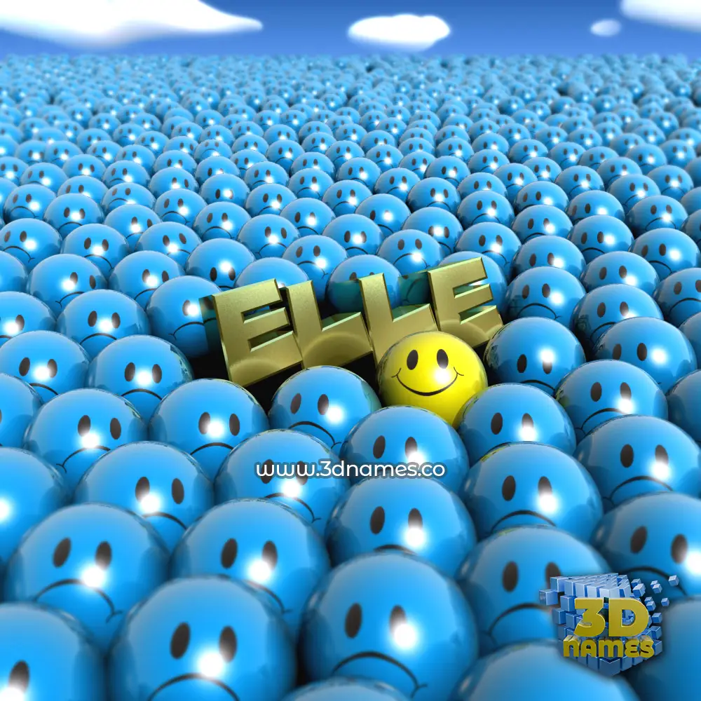 elle in Special Smileys style - 3D name wallpaper
