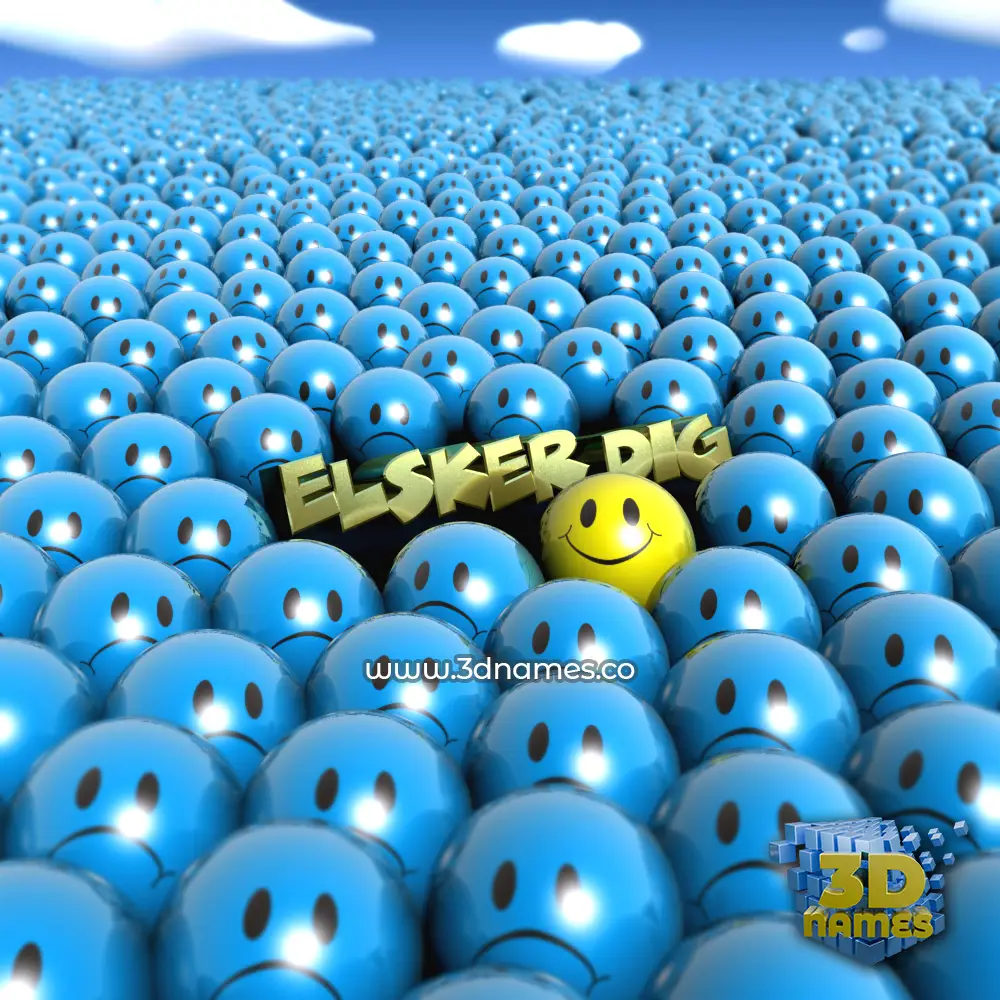 elsker dig in Special Smileys style - 3D name wallpaper
