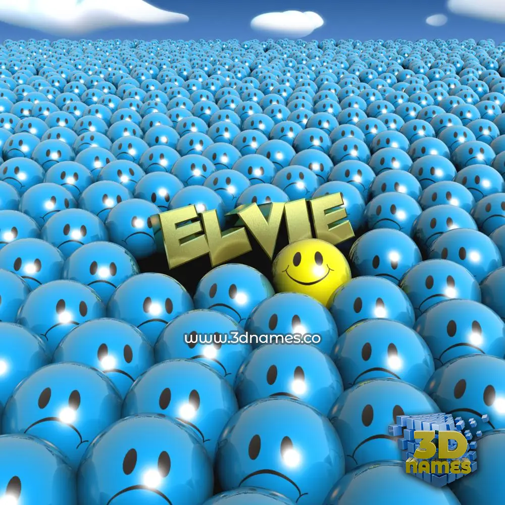 elvie in Special Smileys style - 3D name wallpaper