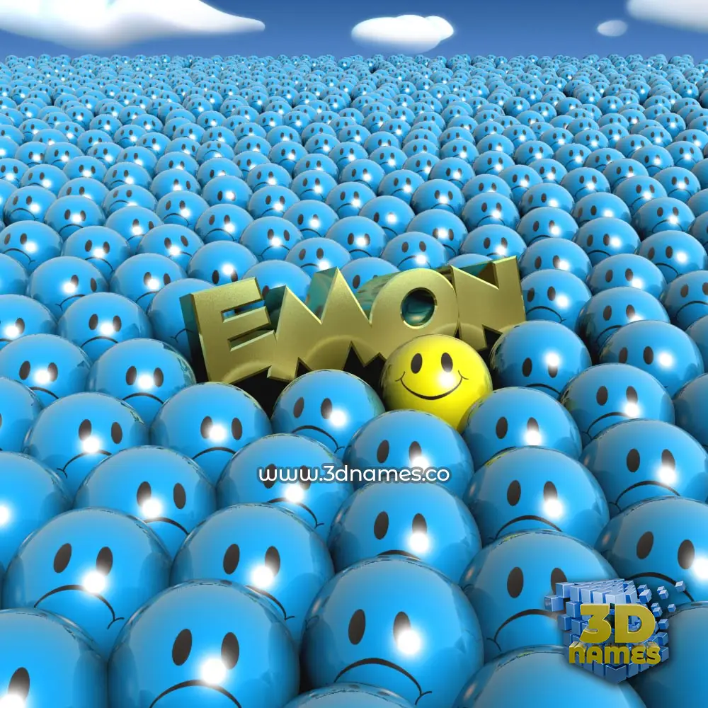 emon in Special Smileys style - 3D name wallpaper