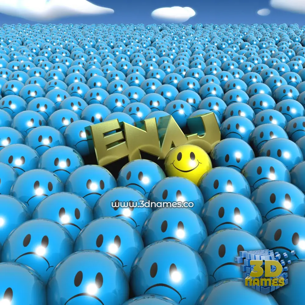 enaj in Special Smileys style - 3D name wallpaper