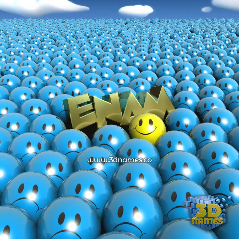 enam in Special Smileys style - 3D name wallpaper