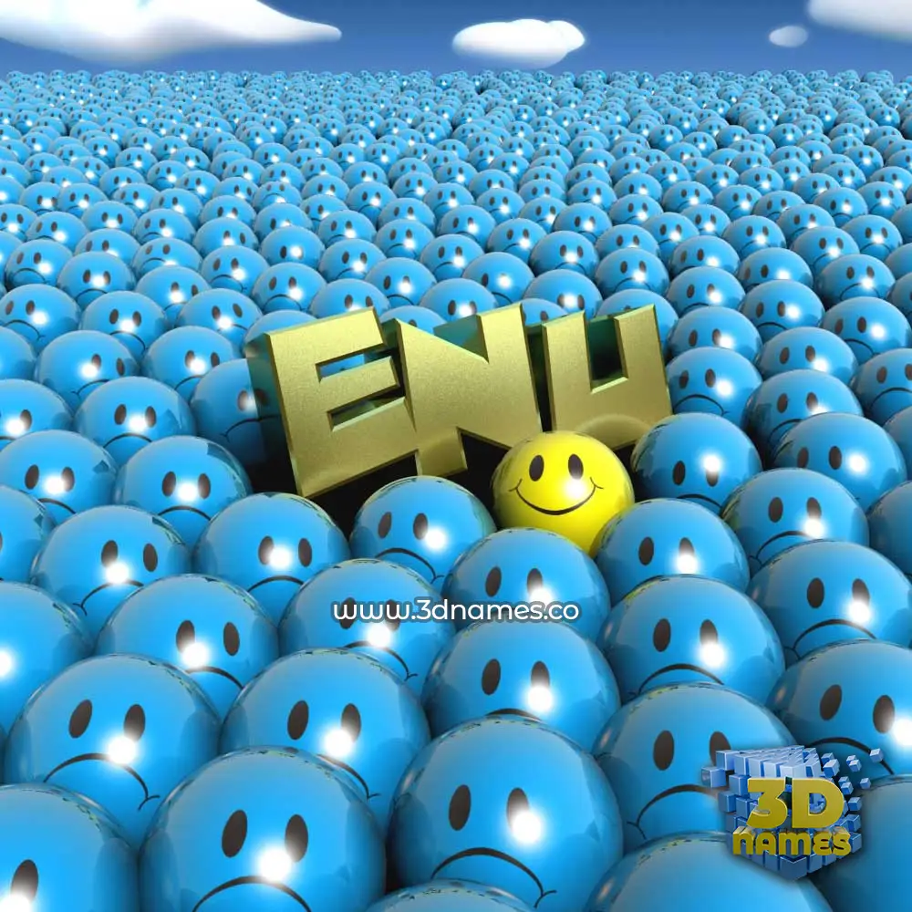 enu in Special Smileys style - 3D name wallpaper