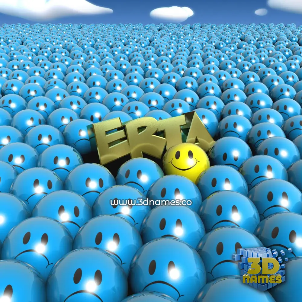 erta in Special Smileys style - 3D name wallpaper