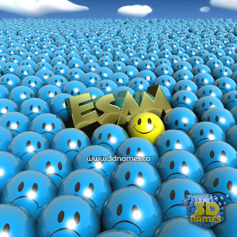 esam in Special Smileys style - 3D name wallpaper