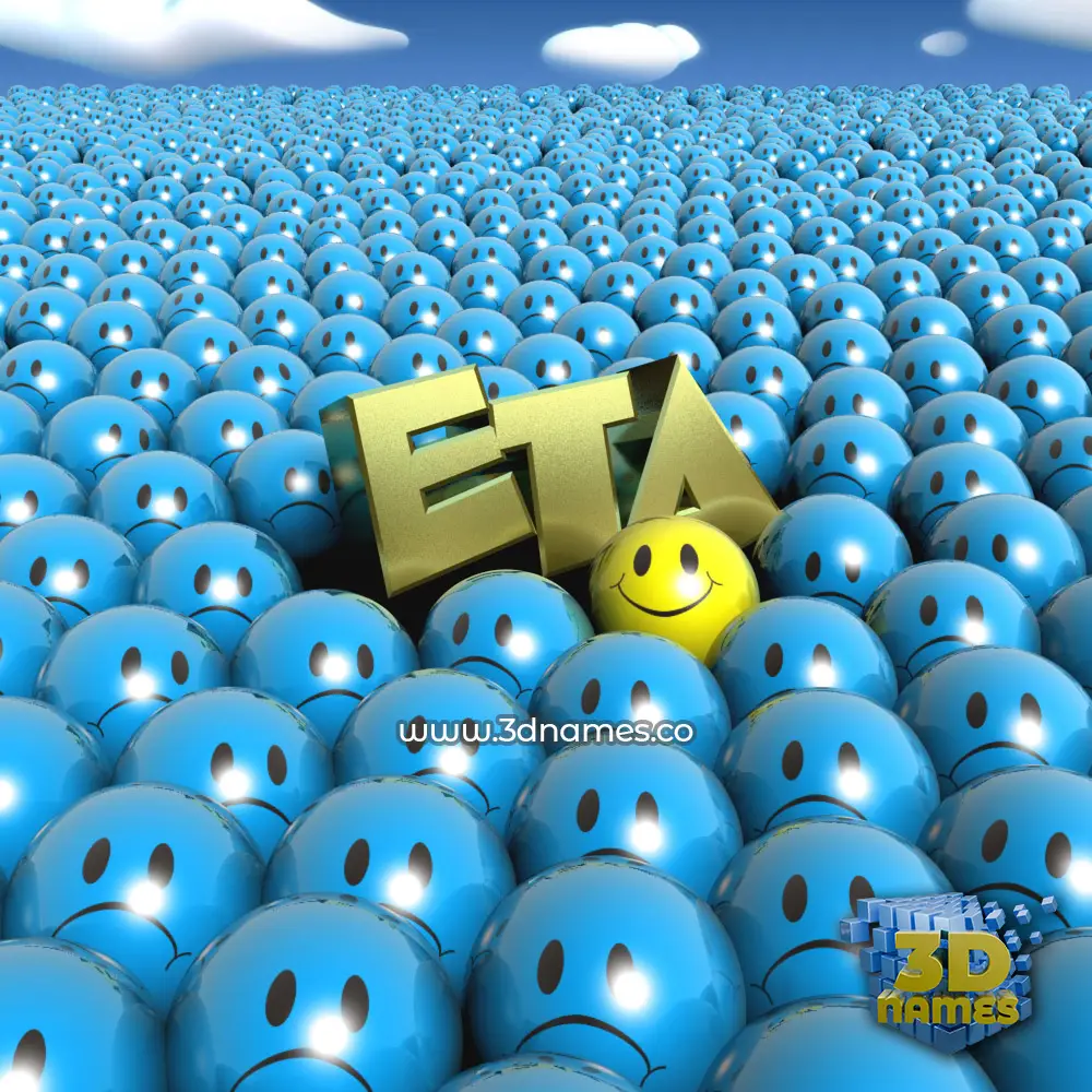 eta in Special Smileys style - 3D name wallpaper