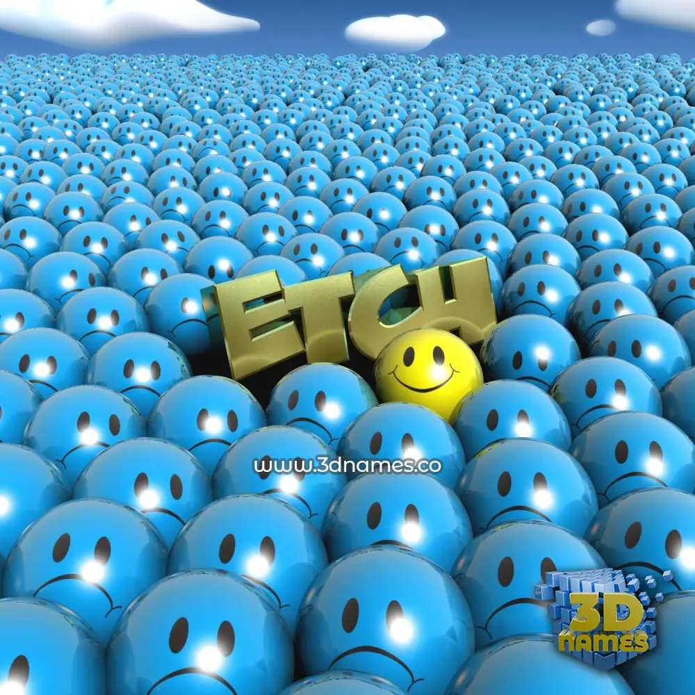 etch in Special Smileys style - 3D name wallpaper